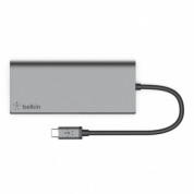 Belkin USB-C Multimedia Hub - мултифункционален хъб за свързване на допълнителна периферия за компютри с USB-C (тъмносив)  1