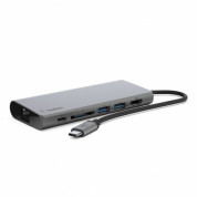 Belkin USB-C Multimedia Hub - мултифункционален хъб за свързване на допълнителна периферия за компютри с USB-C (тъмносив) 