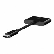 Belkin RockStar 3.5mm Audio + USB-C Charge Adapter - активен адаптер USB-C към 3.5 мм. аудио изход и USB-C изход (черен)  4