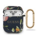 Guess Airpods Silicone Case Flower Collection No.3 - силиконов калъф с карабинер за Apple Airpods и Apple Airpods 2 (син) 1
