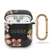 Guess Airpods Silicone Case Flower Collection No.3 - силиконов калъф с карабинер за Apple Airpods и Apple Airpods 2 (черен) 1