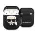 Karl Lagerfeld Airpods Ikonik Silicone Case - силиконов калъф с карабинер за Apple Airpods и Apple Airpods 2 (черен) 1