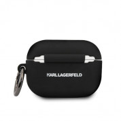 Karl Lagerfeld Airpods Pro Ikonik Silicone Case - силиконов калъф с карабинер за Apple Airpods Pro (черен) 2