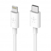 Belkin Mixit Boost Charge USB-C to Lightning Cable PD 18W - MFI сертифициран USB-C към Lightning кабел за Apple устройства с Lightning порт (120 см) (бял) 1