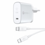 Belkin Boost Charge 27W Quick Charge 4+ - захранване за ел. мрежа с USB-C изход, технология за бързо зареждане и USB-C към USB-C кабел (сребрист)