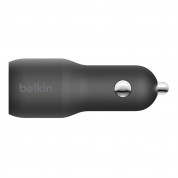 Belkin Boost Charge Dual 30W Car Charger - зарядно за кола с USB-C и USB изходи за зареждане на мобилни устройства с USB-C (черен)  3