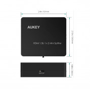 AUKEY HA-H01 1x2-Port HDMI 1.3b Mini Splitter with 3D and 1080p Suppor - HDMI сплитер от един към два дисплея с HDMI 3
