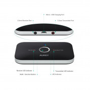 AUKEY BR-C11 2-in-1 Bluetooth Wireless Receiver and Transmitter - bluetooth аудио приемник и предавател с 2х3.5 мм жак за мобилни устройства (черен) 1