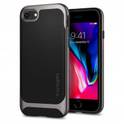 Spigen Neo Hybrid Case - хибриден кейс с висока степен на защита за iPhone SE (2020), iPhone 8, iPhone 7 (черен-сив)