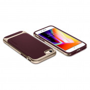 Spigen Neo Hybrid Case - хибриден кейс с висока степен на защита за iPhone SE (2022), iPhone SE (2020), iPhone 8, iPhone 7 (бургунди) 5