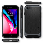 Spigen Neo Hybrid Case - хибриден кейс с висока степен на защита за iPhone SE (2022), iPhone SE (2020), iPhone 8, iPhone 7 (тъмносив) 7