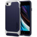 Spigen Neo Hybrid Case - хибриден кейс с висока степен на защита за iPhone SE (2022), iPhone SE (2020), iPhone 8, iPhone 7 (тъмносин-сребрист) 1