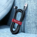 Baseus Rainbow Circle Velcro Strap - велкро лента за организиране на кабели (100 см) (червен) 8