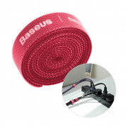 Baseus Rainbow Circle Velcro Strap - велкро лента за организиране на кабели (100 см) (червен) 2