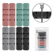 Ringke Set 8 x silicone Self-adhesive Cable Organizer organizer cable clip holder (multicolour) 