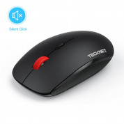 TeckNet EWM01862BA01 Silent Wireless Mouse - ергономична безжична мишка с тихи бутони (за Mac и PC) (черна) 