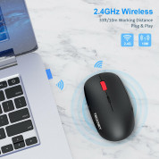 TeckNet EWM01862BA01 Silent Wireless Mouse - ергономична безжична мишка с тихи бутони (за Mac и PC) (черна)  2