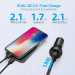 TeckNet Quick Charge 3.0 Car Charger ECC01215BA01 - зарядно за кола с два USB изхода и технология за бързо зареждане (черен) 5