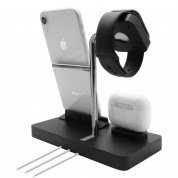 Macally 3-in-1 Apple Charging Stand - док станция за зареждане на iPhone, Apple Watch и Apple AirPods (черен) 3