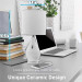 Macally Ceramic LED Table Lamp - настолна LED лампа с 2 х USB-A изхода за зареждане на мобилни устройства (бял) 8