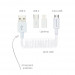 4smarts 3in1 Spiral Cable - MicroUSB кабел с Lightning и USB-C адапери (80 см) (бял) 2