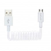 4smarts 3in1 Spiral Cable - MicroUSB кабел с Lightning и USB-C адапери (80 см) (бял) 3