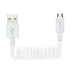 4smarts 3in1 Spiral Cable - MicroUSB кабел с Lightning и USB-C адапери (80 см) (бял) 4
