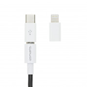 4smarts 3in1 Spiral Cable - MicroUSB кабел с Lightning и USB-C адапери (80 см) (черен) 2