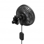 Baseus Departure Vehicle Fan (Air Outlet Type) (CXQC-A03) - USB вентилатор, прикрепящ се към радиатора на кола (черен) 3