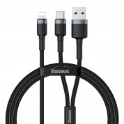 Baseus Cafule USB + USB-C to Lightning Cable PD 18W (CATKLF-ELG1) (black-gray)