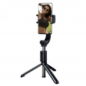Baseus Lovely Uniaxial Bluetooth Folding Stand Gimbal Tripod Selfie Stick (SULH-01) - разтегаем безжичен селфи стик със стабилизатор и трипод за мобилни телефони (черен) 4