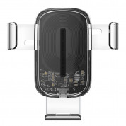 Baseus Explore Wireless Charger Gravity Car Mount Qi Charger 15W (WXYL-K02) - поставка за радиатора на кола с безжично зареждане за Qi съвместими смартфони (прозрачен) 1