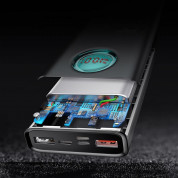 Baseus Ambilight Power Bank 18W with Digital Display Quick Charge (PPALL-LG01) - външна батерия 20000 mAh с 2xUSB и USB-C изходи за зареждане на смартфони и таблети (черен) 8
