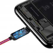Baseus Glowing USB Lightning Cable (CALLG-09) - Lightning USB кабел за Apple устройства с Lightning порт (100 см) (червен) 5