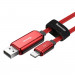 Baseus Glowing USB Lightning Cable (CALLG-09) - Lightning USB кабел за Apple устройства с Lightning порт (100 см) (червен) 2