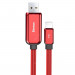 Baseus Glowing USB Lightning Cable (CALLG-09) - Lightning USB кабел за Apple устройства с Lightning порт (100 см) (червен) 1
