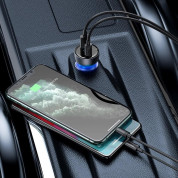 Baseus Digital Display Dual Quick Car Charger 65W (TZCCKX-0G) - зарядно за кола с USB и USB-C изходи с технология за бързо зареждане и 100W USB-C към USB-C кабел (черен) 7