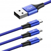 Baseus Rapid 3-in-1 USB Cable with micro USB, Lightning and USB-C connectors (CAMLT-SU13) (120 cm) (bllue) 2
