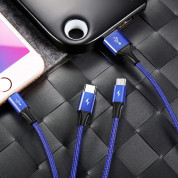 Baseus Rapid 3-in-1 USB Cable with micro USB, Lightning and USB-C connectors (CAMLT-SU13) (120 cm) (bllue) 4
