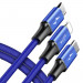 Baseus Rapid 3-in-1 USB Cable (CAMLT-SU13) - универсален USB кабел с Lightning, microUSB и USB-C конектори (120 см) (син) 2