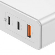 Baseus GaN Mini Quick Charger 120W (CCGAN-J02) - захранване за ел. мрежа за лаптопи, смартфони и таблети с USB-A и 2xUSB-C изходи с технология за бързо зареждане (бял) 4