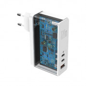 Baseus GaN Mini Quick Charger 120W (CCGAN-J02) - захранване за ел. мрежа за лаптопи, смартфони и таблети с USB-A и 2xUSB-C изходи с технология за бързо зареждане (бял) 3