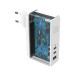 Baseus GaN Mini Quick Charger 120W (CCGAN-J02) - захранване за ел. мрежа за лаптопи, смартфони и таблети с USB-A и 2xUSB-C изходи с технология за бързо зареждане (бял) 4