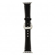 Tactical 288 Genuine Leather Band - кожена (естествена кожа) каишка за Apple Watch 42мм, 44мм, 45мм, Ultra 49мм (черен)