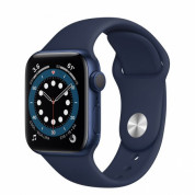 Apple Watch Series 6 GPS, 40mm Blue Aluminium Case with Deep Navy Sport Band - умен часовник от Apple 
