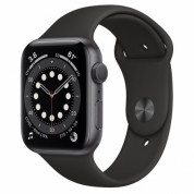 Apple Watch Series 6 GPS, 44mm Space Gray Aluminium Case with Black Sport Band - умен часовник от Apple 