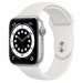 Apple Watch Series 6 GPS, 44mm Silver Aluminium Case with White Sport Band - умен часовник от Apple  1