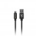 Ferrari MFI Nylon USB Lightning Data Cable - MFI сертифициран USB Lightning кабел за Apple устройства с Lightning порт (150 см) (тъмносив) 1