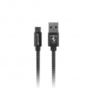 Ferrari Nylon microUSB Data Cable - microUSB кабел за мобилни устройства с microUSB порт (150 см) (тъмносив)