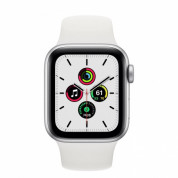 Apple Watch SE GPS, 40mm Silver Aluminium Case with White Sport Band - умен часовник от Apple  1